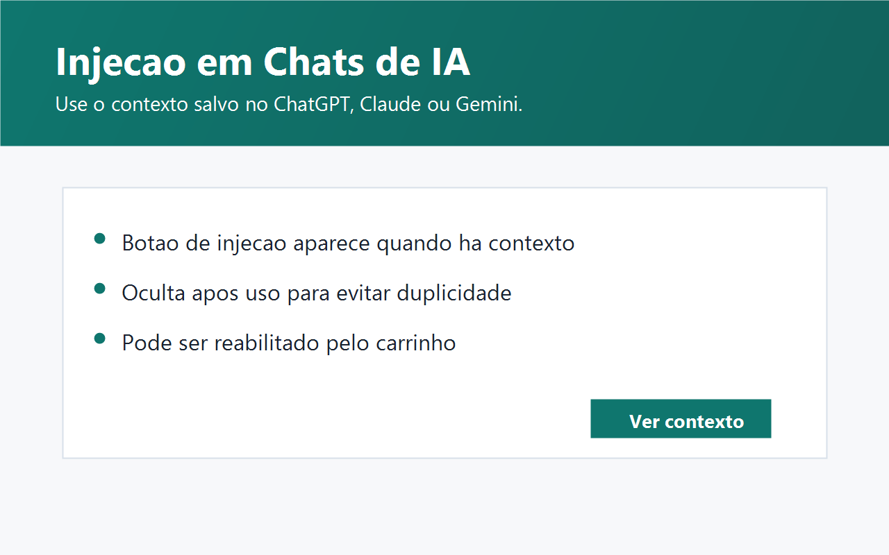 Screenshot da injecao de contexto em ferramenta de IA